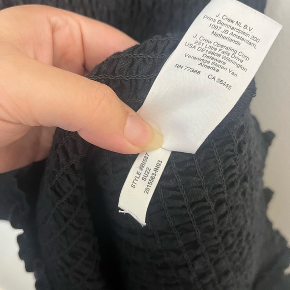 J.Crew black Smocked tie-front dress size 10 - Picture 8 of 10